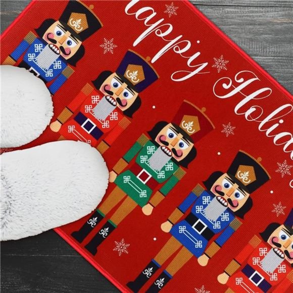 Nutcracker Kitchen Rug Christmas Doormat Entrance Welcome Mat Small Floor Carpet - Picture 4 of 5